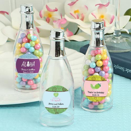 Design your own collection personalized champagne bottle with silver foil top: tropical designs-Favors By Type-JadeMoghul Inc.