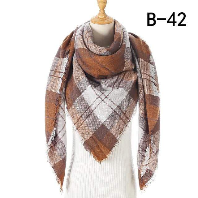 Designer 2020 knitted spring winter women scarf plaid warm cashmere scarves shawls luxury brand neck bandana  pashmina lady wrap JadeMoghul Inc. 