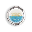 Designer Compact Mirror - Glitter Foil Print Silver Gold (Pack of 1)-Personalized Gifts for Women-Carribean Blue-JadeMoghul Inc.