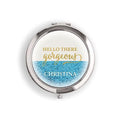 Designer Compact Mirror - Glitter Foil Print Silver Gold (Pack of 1)-Personalized Gifts for Women-Fuchsia-JadeMoghul Inc.