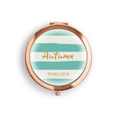 Designer Compact Mirror - Striped Print Rose Gold Silver (Pack of 1)-Personalized Gifts for Women-Fuchsia-JadeMoghul Inc.