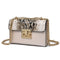 Designer Handbags High Quality Bag Ladies Shoulder Women Serpentine Leather Metallic Zip Lock Small Chains Bags Flap Bags-Beige-China-Mini(Max Length<20cm)-JadeMoghul Inc.