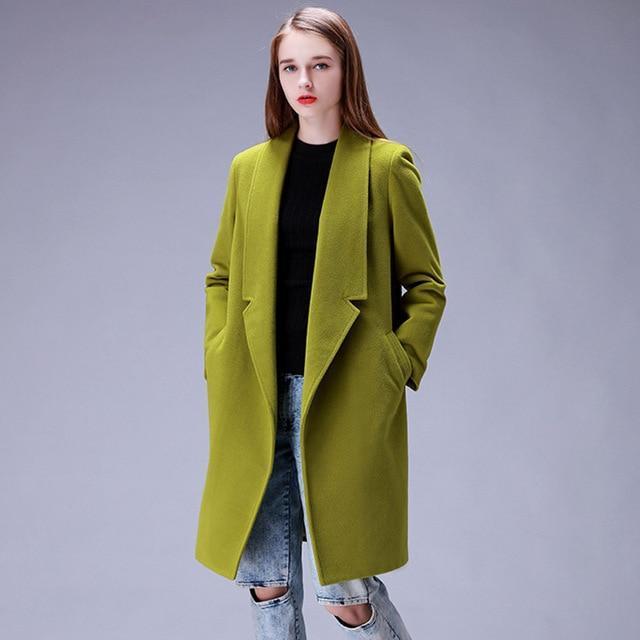 Designer Inspired Woolen Winter Coat-Green-S-JadeMoghul Inc.