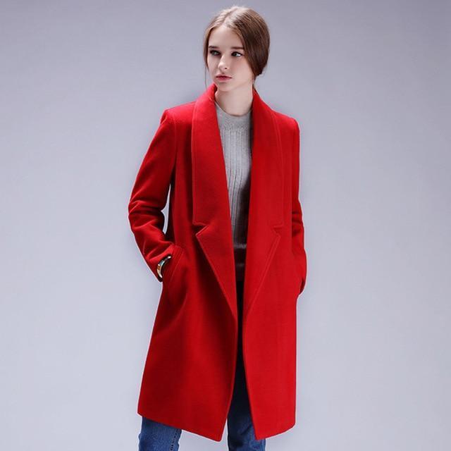 Designer Inspired Woolen Winter Coat-Red-S-JadeMoghul Inc.