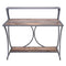 Designer Metal Framed Study Table with Open Mango Wood Shelves, Brown and Gray-Accent Tables-Brown and Gray-Mango Wood and Metal-JadeMoghul Inc.