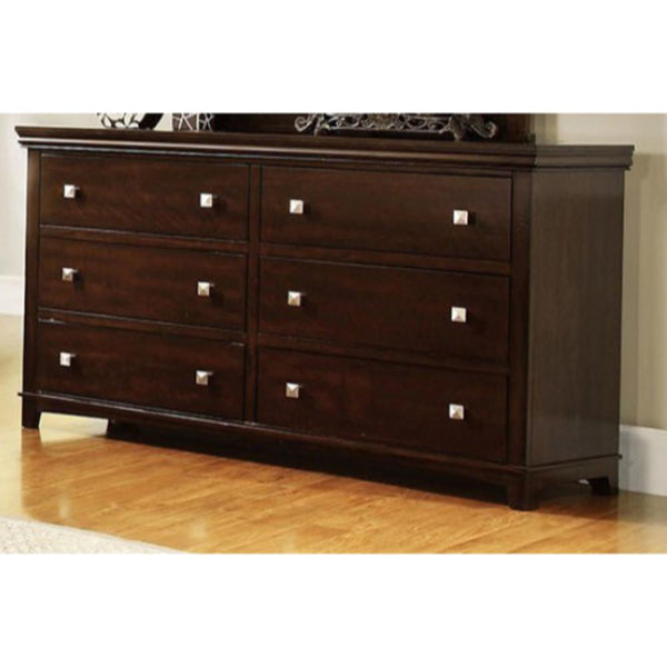 Designer Wooden Dresser In Transitional Style, Brown Cherry-Dressers-Brown-Wood-JadeMoghul Inc.