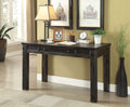 Transitional Style Wooden Writing Desk with Block Legs, Black