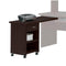 Wooden Computer Side Desk With 1 Drawer And 2 Shelves, Espresso Brown