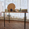 Desks Bedroom Desk - 83.6" x 83.6" x 60" Beige Veneer Steel Desk HomeRoots