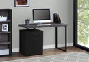 Desks Black Desk - 23'.75" x 47'.25" x 30" Black, Grey, Particle Board, Hollow-Core, Metal, - Computer Desk HomeRoots