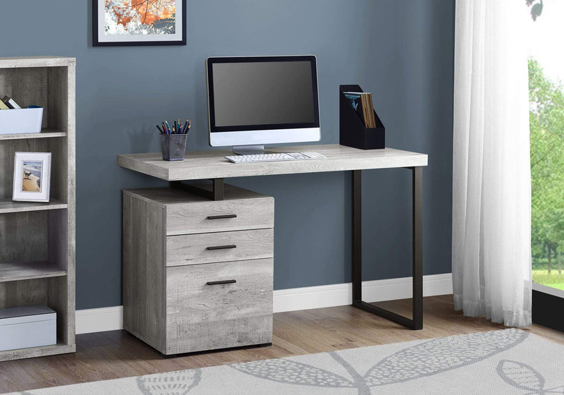Desks Black Desk - 23'.75" x 47'.25" x 30" Grey, Black, Particle Board, Hollow-Core, Metal, - Computer Desk HomeRoots