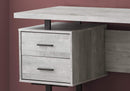 Desks Black Desk - 23'.75" x 60" x 30'.25" Grey, Black, Particle Board, Hollow-Core, Metal - Computer Desk HomeRoots