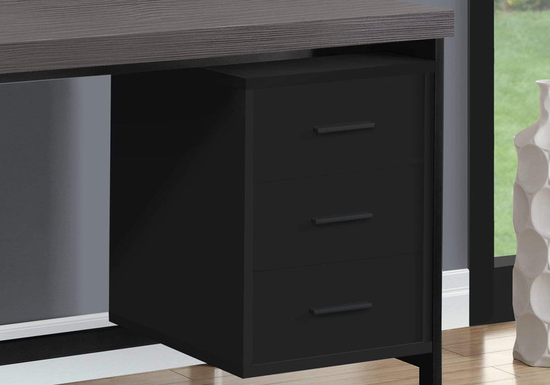 Desks Black Desk - 30" x 60" x 31" Black, Grey, Particle Board, Hollow-Core, Metal - Computer Desk With A Hollow Core HomeRoots