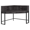 Desks Black Desk - 47'.5" x 47'.5" x 42" Black, Particle Board, Hollow-Core, Metal - Computer Desk HomeRoots