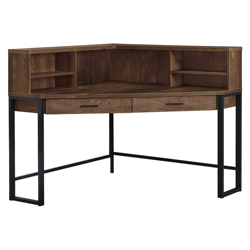 Desks Black Desk - 47'.5" x 47'.5" x 42" Brown, Reclaimed Wood Corner - Computer Desk HomeRoots