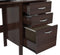 Desks Desk with Drawers - 29.7" Classy Espresso Melamine and Engineered Wood Writing Desk with Three Drawers HomeRoots