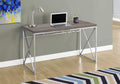 Desks Desks For Sale - 29.75" Dark Taupe Particle Board and Chrome Metal Computer Desk HomeRoots
