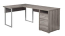 Desks Desks For Sale - 47'.25" x 78'.75" x 30" Dark Taupe, Silver, Particle Board, Hollow-Core, Metal - Computer Desk HomeRoots