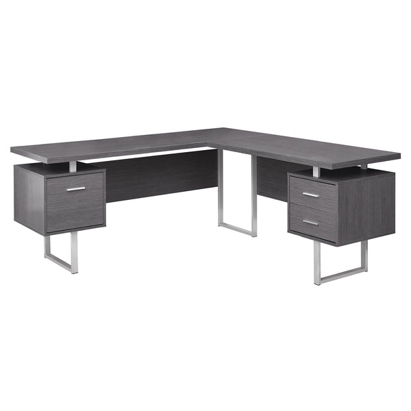 Desks Desks For Sale - 71" x 71" x 30" Grey, Silver, Particle Board, Hollow-Core, Metal - Computer Desk HomeRoots