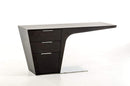 Desks Home Office Desk - 30" Wenge Veneer and Steel Office Desk HomeRoots