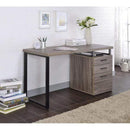 Desks Home Office Desk - 47" X 22" X 28" Gray Oak Pvc Desk HomeRoots