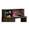 Desks Home Office Desk - 49" X 12" X 16" Antique Charcoal Brown Desk Hutch HomeRoots