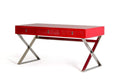 Desks Vanity Desk - 21" Red Crocodile MDF and Steel Desk HomeRoots