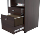 Desks Vanity Desk - 29.3" Modern Espresso Melamine and Engineered Wood Writing Desk HomeRoots