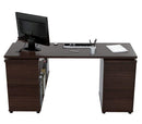 Desks Vanity Desk - 29.5" Espresso Melamine and Engineered Wood L-Shaped Computer Desk HomeRoots