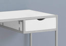 Desks White Desk - 20" x 42'.25" x 30" White, Silver, Mdf, Metal - Computer Desk HomeRoots
