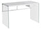 Desks White Desk - 23'.75" x 48" x 30" White, Clear, Particle Board, Glass, Metal, Tempered Glass - Computer Desk HomeRoots