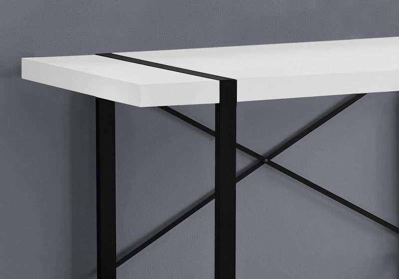 Desks White Desk - 23'.75" x 49" x 30" White, Black, Particle Board, Hollow-Core, Metal - Computer Desk HomeRoots