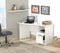 Desks White Desk - 29.5" White Melamine and Engineered Wood Curved Top Desk HomeRoots