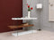 Desks White Desk - 30" White and Walnut Veneer, MDF, and Glass Desk with Shelves HomeRoots
