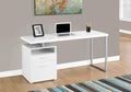 Desks White Desk - 30" White Particle Board and Silver Metal Computer Desk HomeRoots