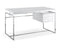 Desks White Desk - Desk Top & Drawer In High Gloss White With Stainless Steel Base HomeRoots
