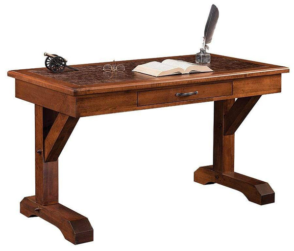 Desks Wooden Desk - 54" x 28" x 30.5" Wooden Dutch Tavern Stain Writers Desk HomeRoots