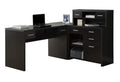 Desks Writing Desk - 59" x 62'.75" x 44'.75" Cappuccino, Particle Board, Hollow-Core - Computer Desk HomeRoots