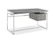 Desks Writing Desk - Desk Top & Drawer In Gray Oak Veneer With Stainless Steel Base HomeRoots