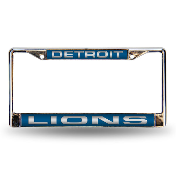 Honda License Plate Frame Detroit Lions Blue Laser Chrome Frame