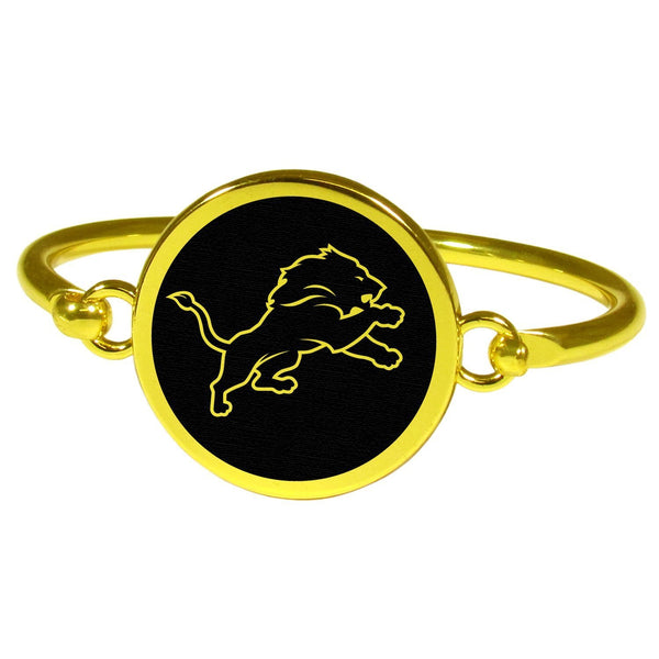 Detroit Lions Gold Tone Bangle Bracelet-NFL,Detroit Lions,Jewelry & Accessories-JadeMoghul Inc.