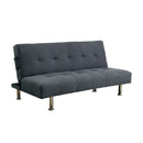 Dewey Contemporary Style Futon Sofa, Gray-Living Room Furniture-Gray-Fabric Metal-JadeMoghul Inc.