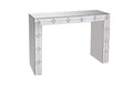 Diamond Front Mirrored Rectangular Sled Console Table, Clear-Console Tables-Clear-Wood and Mirror-JadeMoghul Inc.