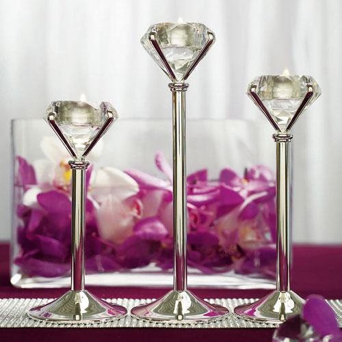 Diamond Shaped Tealight Holders (Pack of 1)-Wedding Reception Decorations-JadeMoghul Inc.