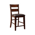 Dickinson II Cottage Counter Height Chair, Dark Cherry, Set Of 2-Armchairs and Accent Chairs-Dark Cherry-Leatherette Solid Wood Wood Veneer & Others-JadeMoghul Inc.