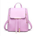 DIDA BEAR Women Backpack High Quality PU Leather Mochila Escolar School Bags For Teenagers Girls Leisure Backpacks Candy Color-Light Purple-JadeMoghul Inc.