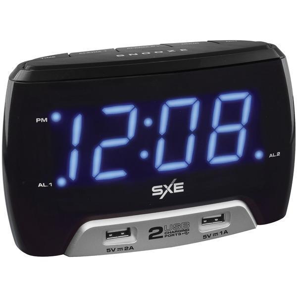 Digital Alarm Clock with 2 USB Fast-Charging Ports-Clocks & Radios-JadeMoghul Inc.