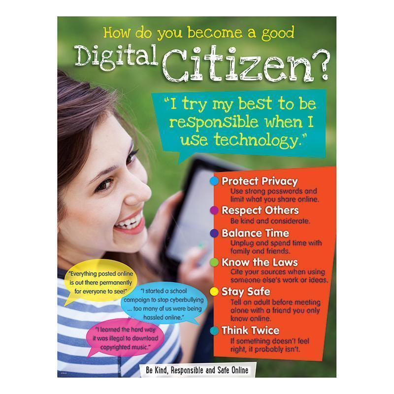 DIGITAL CITIZENSHIP LEARNING CHART-Learning Materials-JadeMoghul Inc.