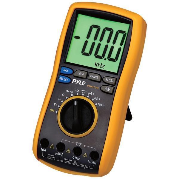 Digital LCD AC, DC, Volt, Current, Resistance & Range Multimeter with Rubber Case, Test Leads & Stand-Installation & Inspection Tools-JadeMoghul Inc.