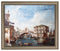 Digital Print of Grand Canal and The Rialto Bridge with Wooden Framing, Multicolor